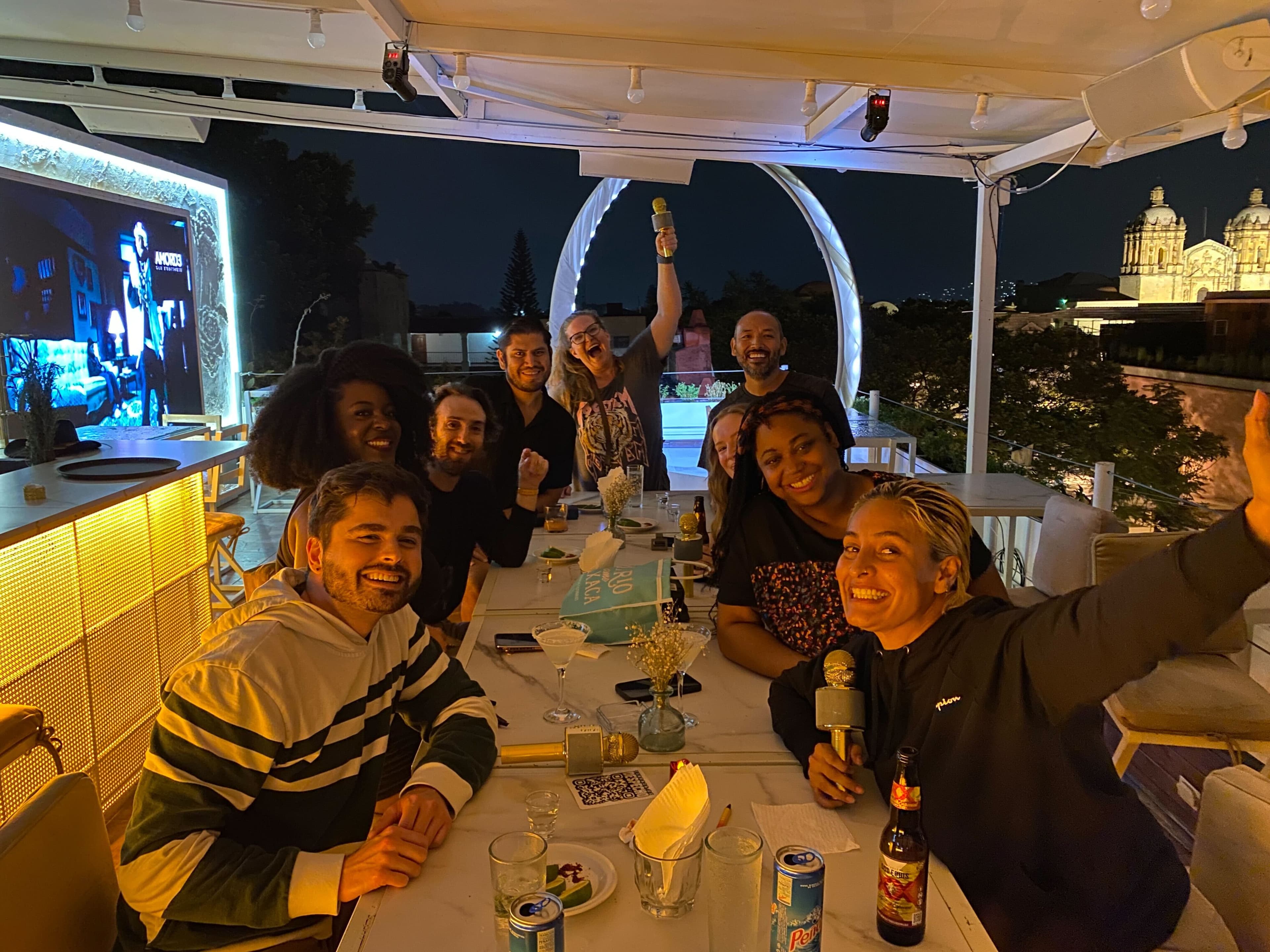 Community members having fun