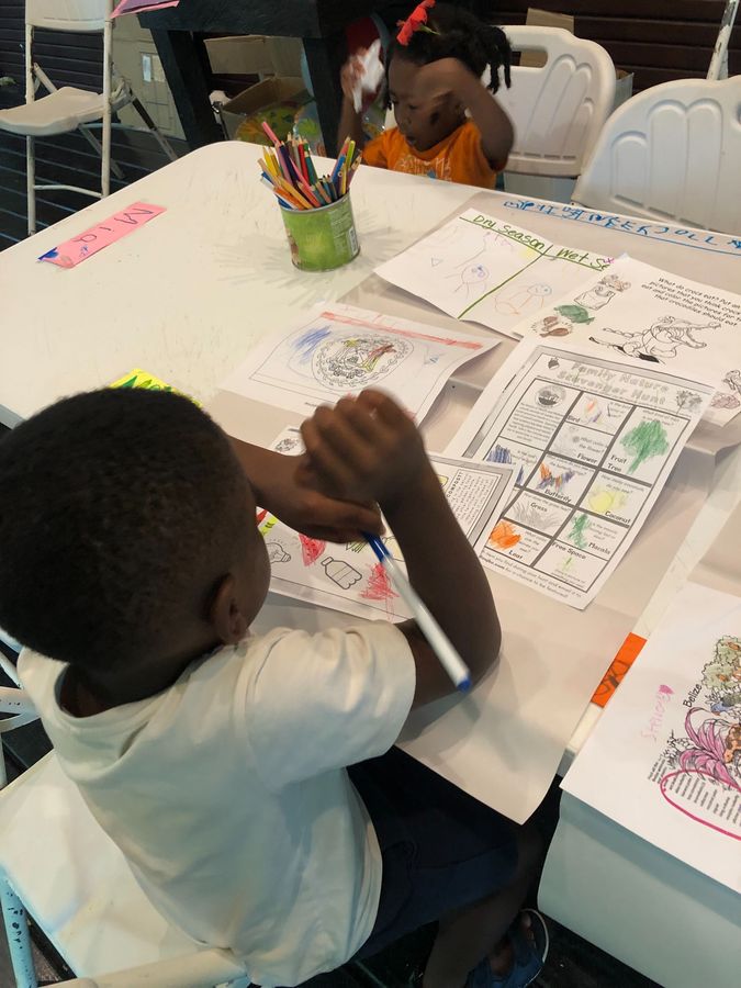 A child learning at the Montessori school